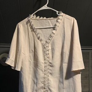 Baby pinky tan lace top